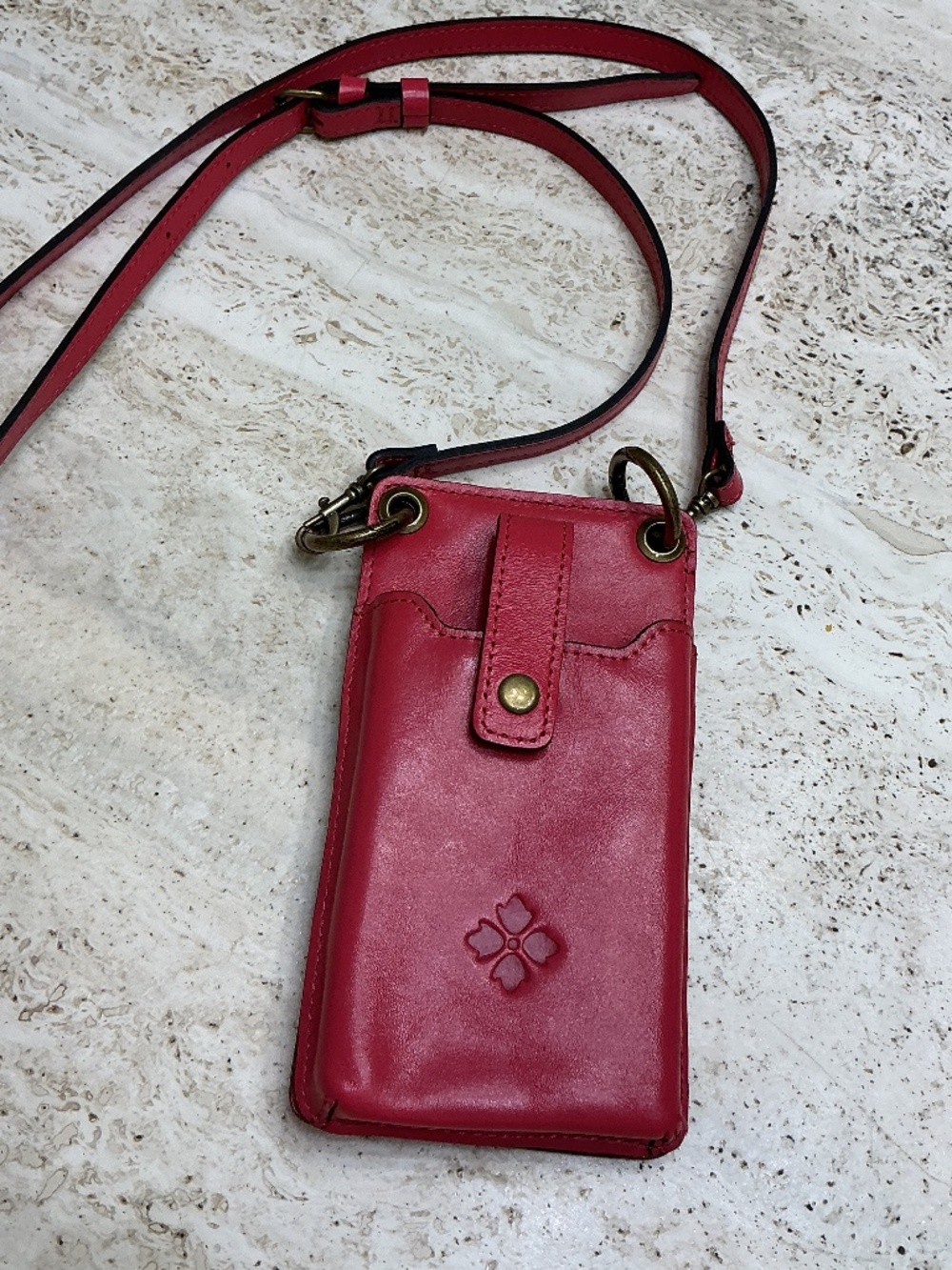 Patricia Nash Farleigh Red Leather Phone, Crossbody Bag, Wallet